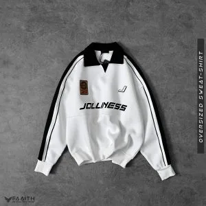 White Collared Sweatshirt