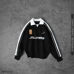 Black Collared Sweatshirt